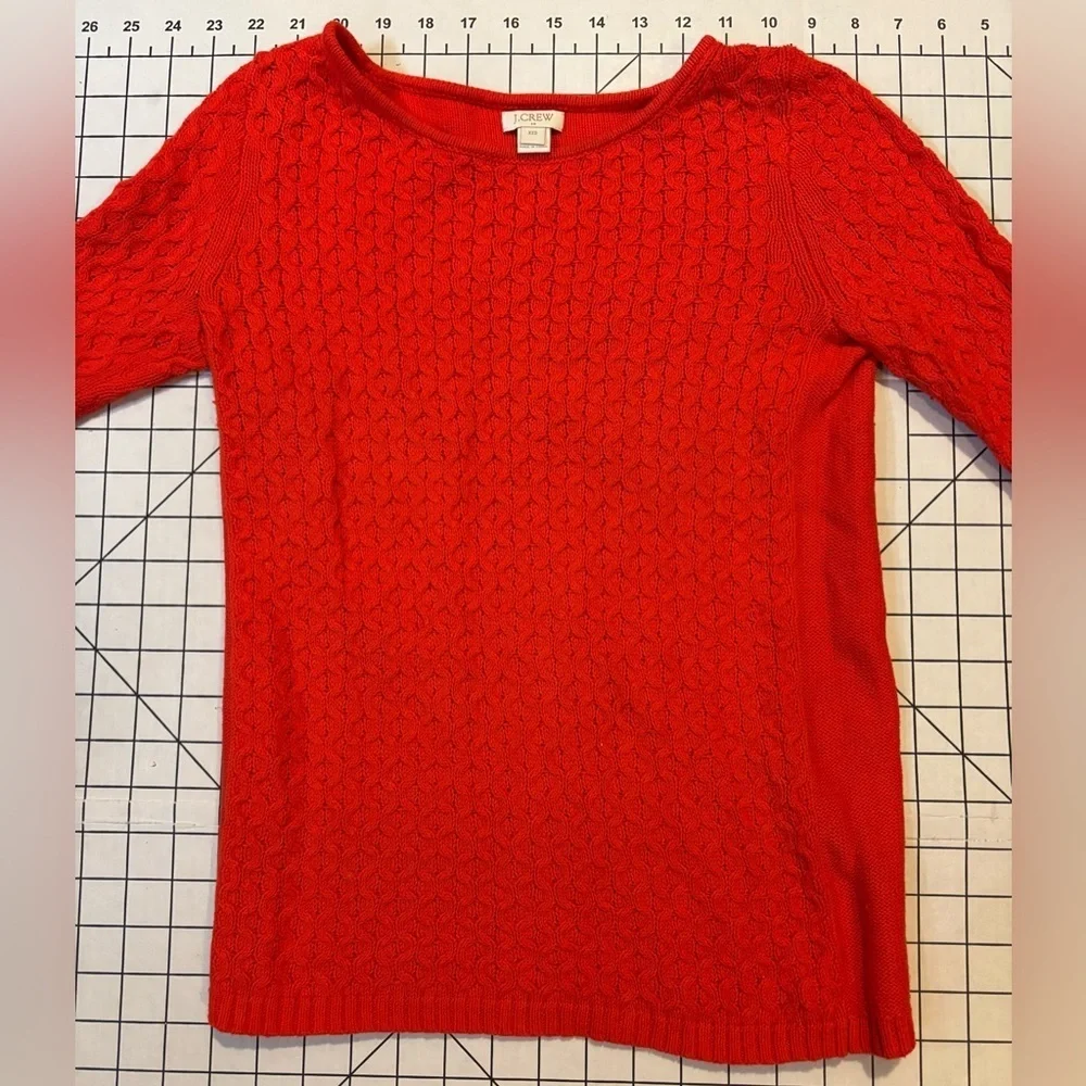 J. Crew Women’s Size XXS Red Cable Knit‎ Sweatshirt